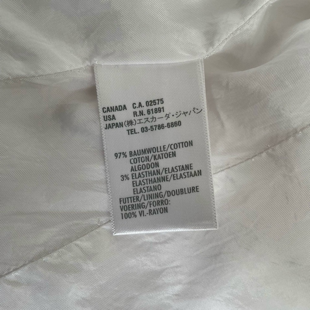 Escada Light Jacket Blazer White Cotton Summer Retro Casual Designer Size M - Picture 14 of 14